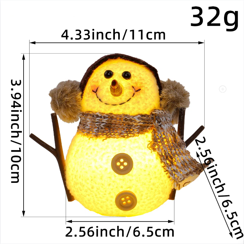 Christmas glowing snowman ornament, Amazon checkered striped scarf, doll, children's Christmas gift