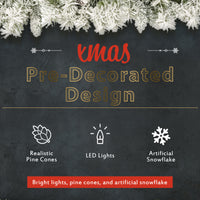 Copy of A set of 4 artificial Christmas trees, including flower garlands, flower garlands, and 2 entrance trees, with LED lights