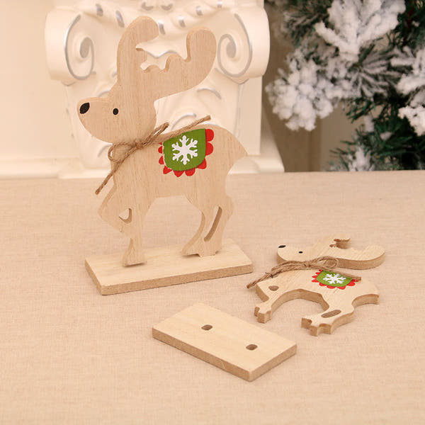 Christmas wooden desktop ornaments, shop window displays, DIY assembly, small gifts, Christmas deer decorations, and supplies
