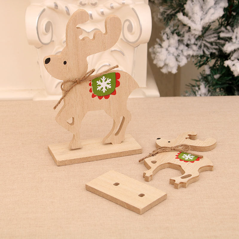 Christmas wooden desktop ornaments, shop window displays, DIY assembly, small gifts, Christmas deer decorations, and supplies