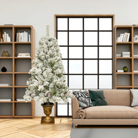 Copy of A set of 4 artificial Christmas trees, including flower garlands, flower garlands, and 2 entrance trees, with LED lights