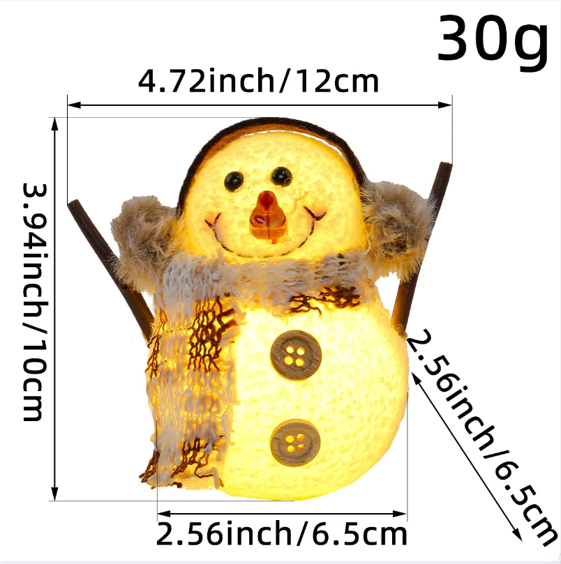 Christmas glowing snowman ornament, Amazon checkered striped scarf, doll, children's Christmas gift