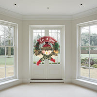 Christmas Wreath Santa Snowman Artificial Garland Rattan Ring Pendant Christmas Door Hanging Christmas Xmas Navidad Decorations