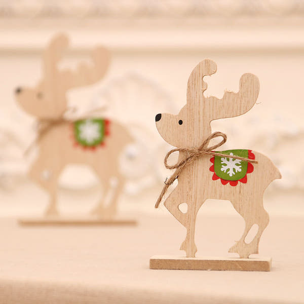 Christmas wooden desktop ornaments, shop window displays, DIY assembly, small gifts, Christmas deer decorations, and supplies