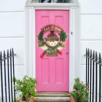 Christmas Wreath Santa Snowman Artificial Garland Rattan Ring Pendant Christmas Door Hanging Christmas Xmas Navidad Decorations