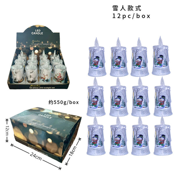 Christmas led electronic candle light Christmas snowman elk decoration luminous night light atmosphere light ornaments