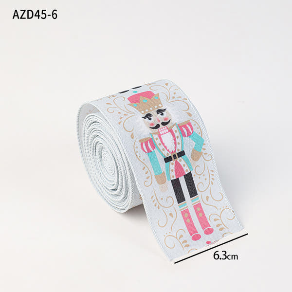 Christmas decoration ribbon, cedar pattern printed ribbon, bow tie, Christmas decoration ribbon, holiday ribbon