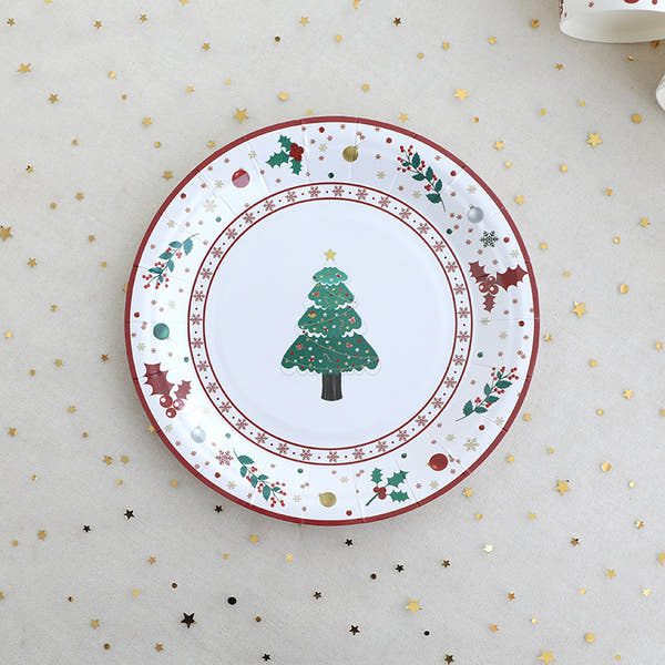 Christmas Decoration Party Theme Tableware Set Disposable Paper Plate Christmas Supplies Christmas Tree Plate