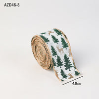 Christmas decoration ribbon, cedar pattern printed ribbon, bow tie, Christmas decoration ribbon, holiday ribbon