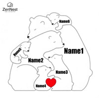 Artistic Wooden Puzzles, Little Bear Family Personalized Name Puzzles, Thanksgiving Christmas Gifts, Home Tabletop Decorations